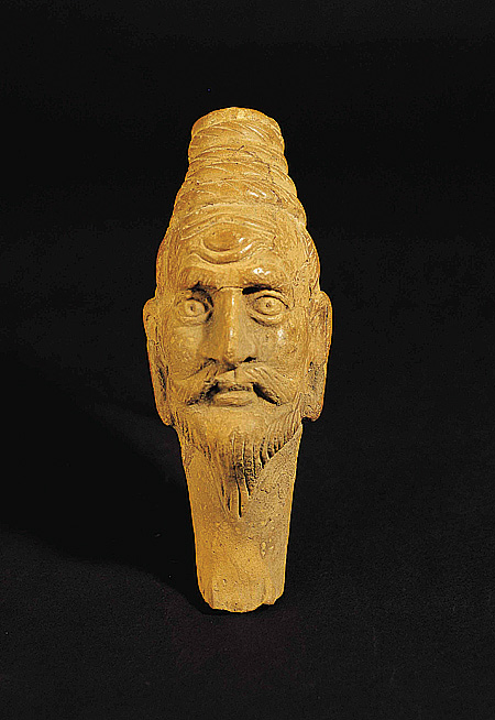 Pottery rhyton in the shape of a human head