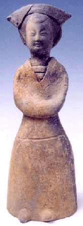Pottery burial figurine of woman