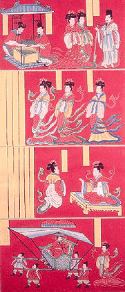 Lacquer painting of figures (reproduction)
