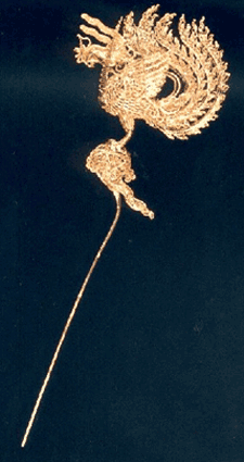 Gold phoenix hairpin