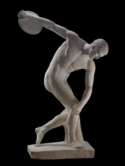 Marble statue of a discus thrower (Discobolus)