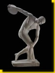 Marble statue of a discus thrower (Discobolus)