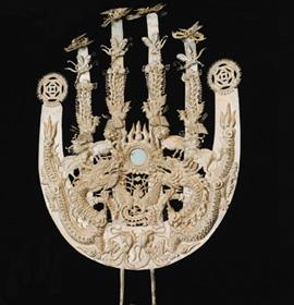 Silver horn-shaped diadem of the Miao people