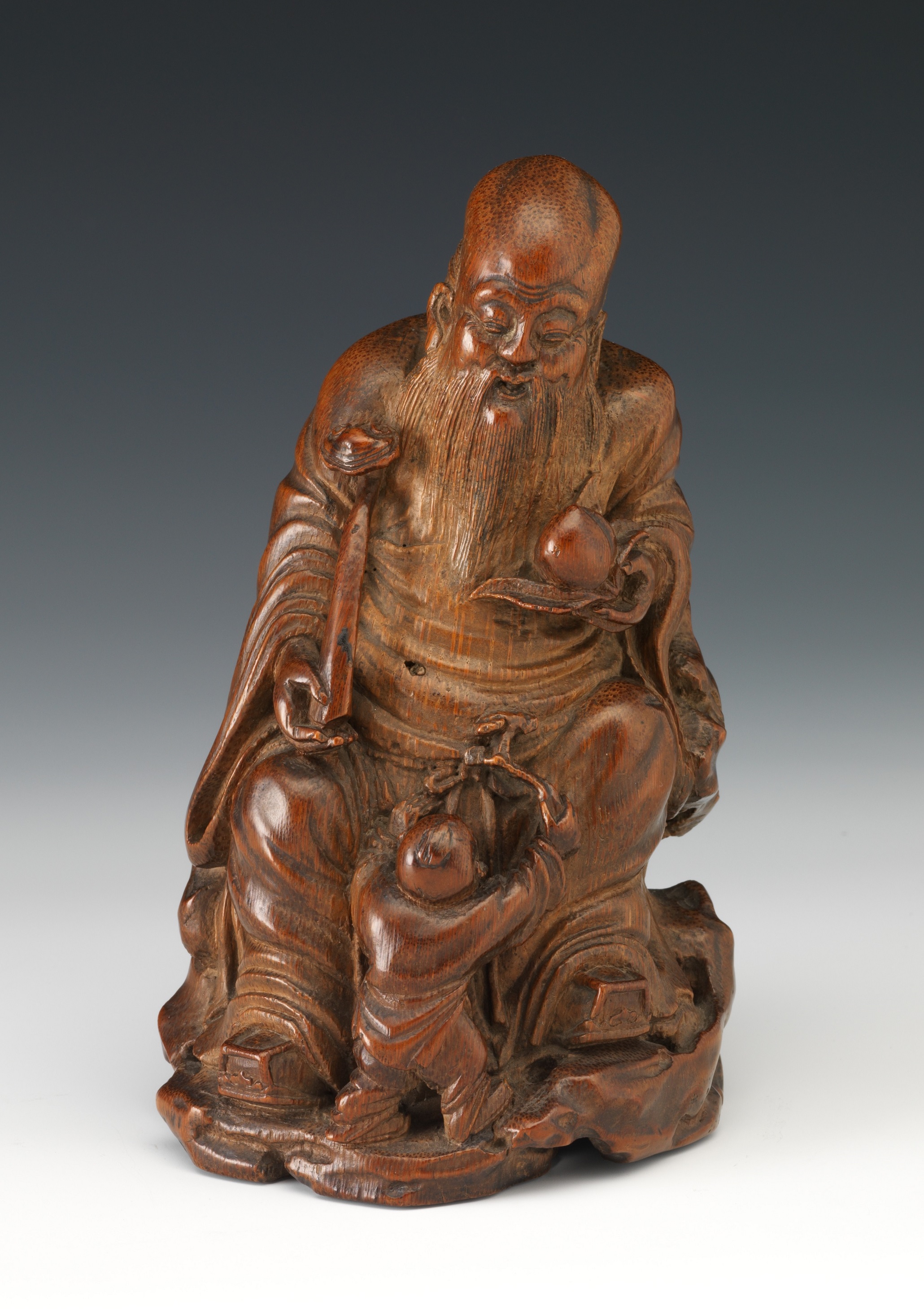 Bamboo carving of the God of Longevity