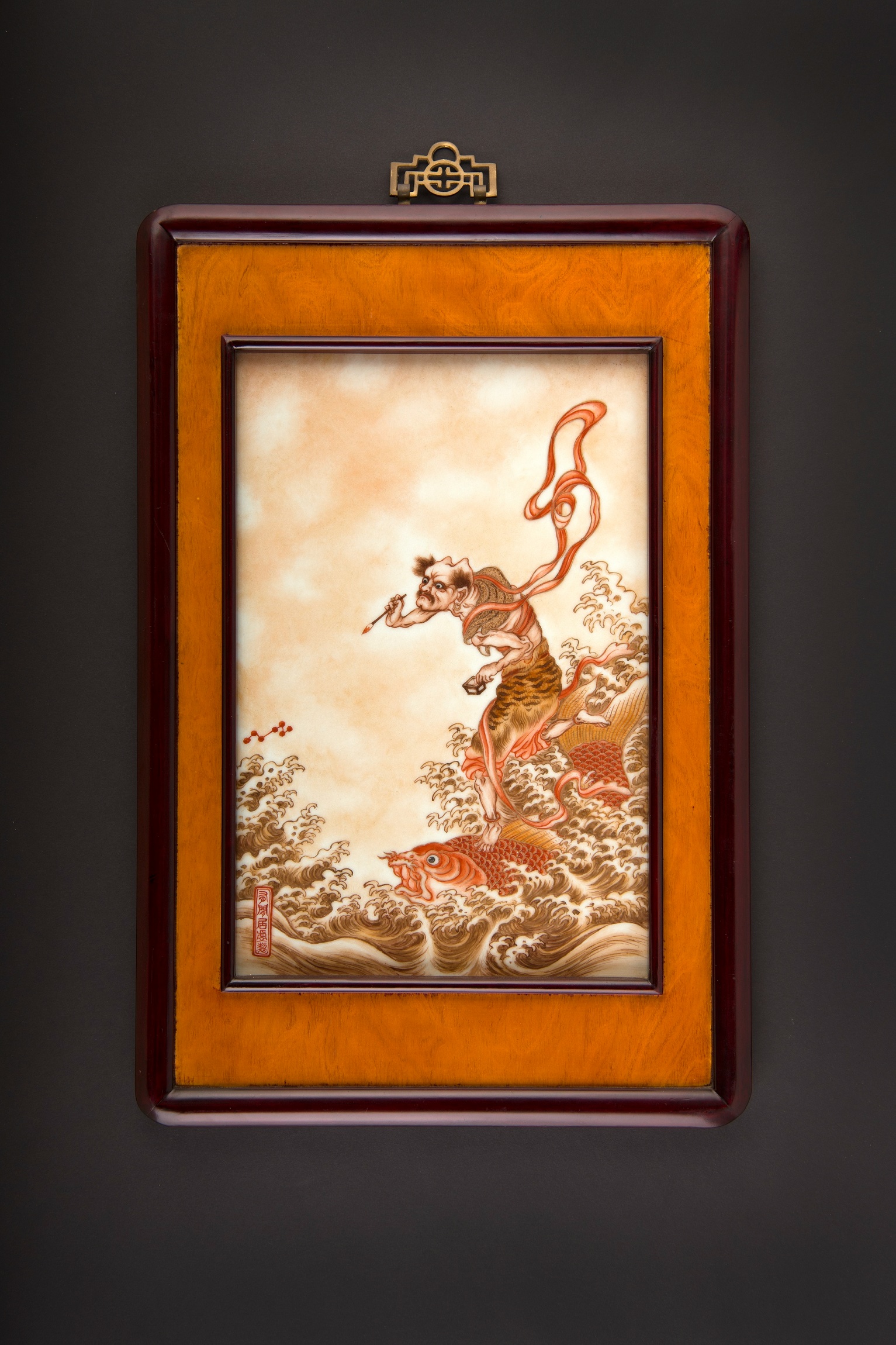 Plaque with Kui Xing kicking a dou