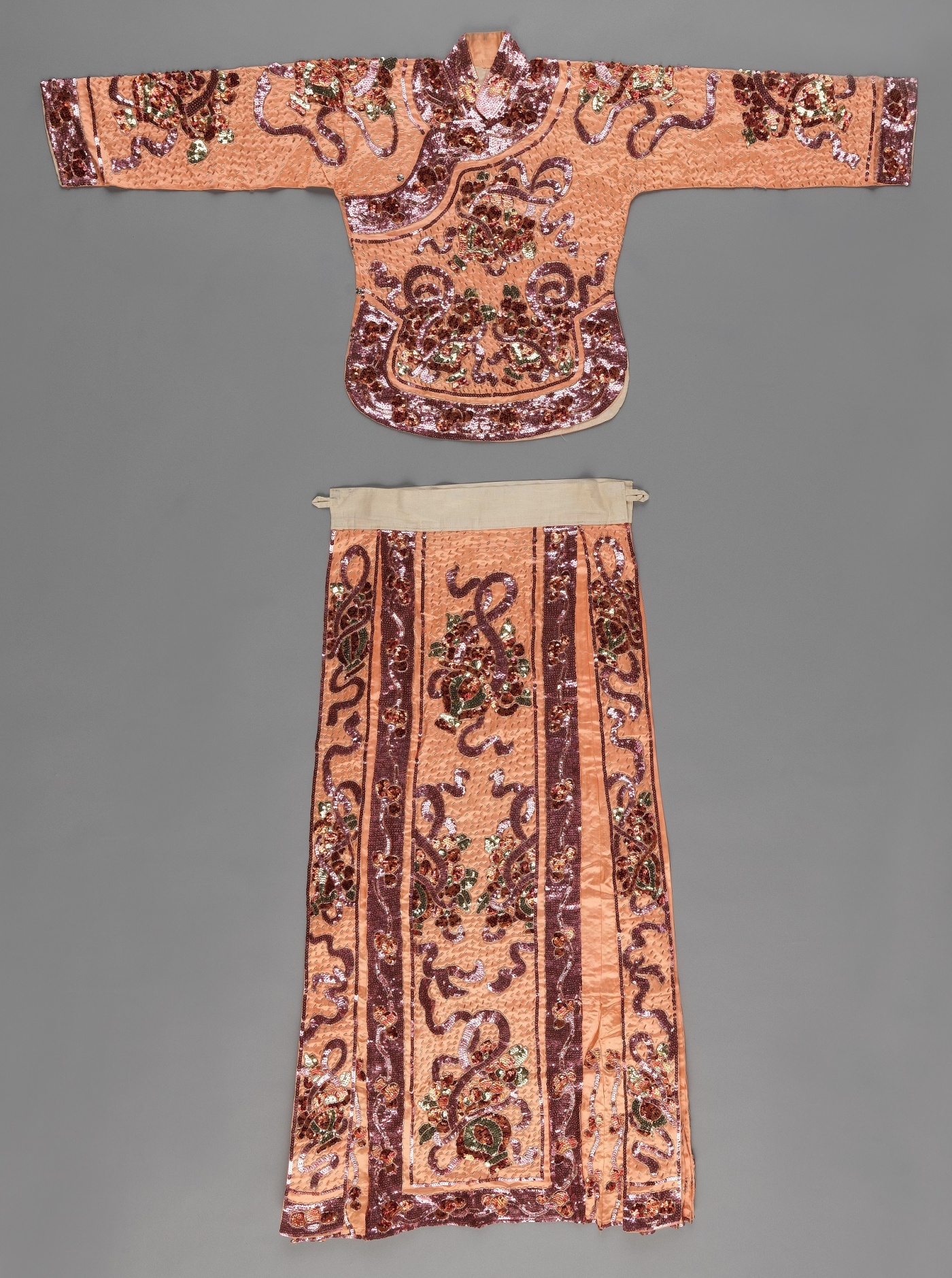 Sequined light orange costume