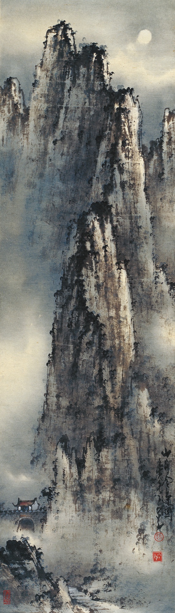 A Desolate Border Fortress in the Moonlit Mountain