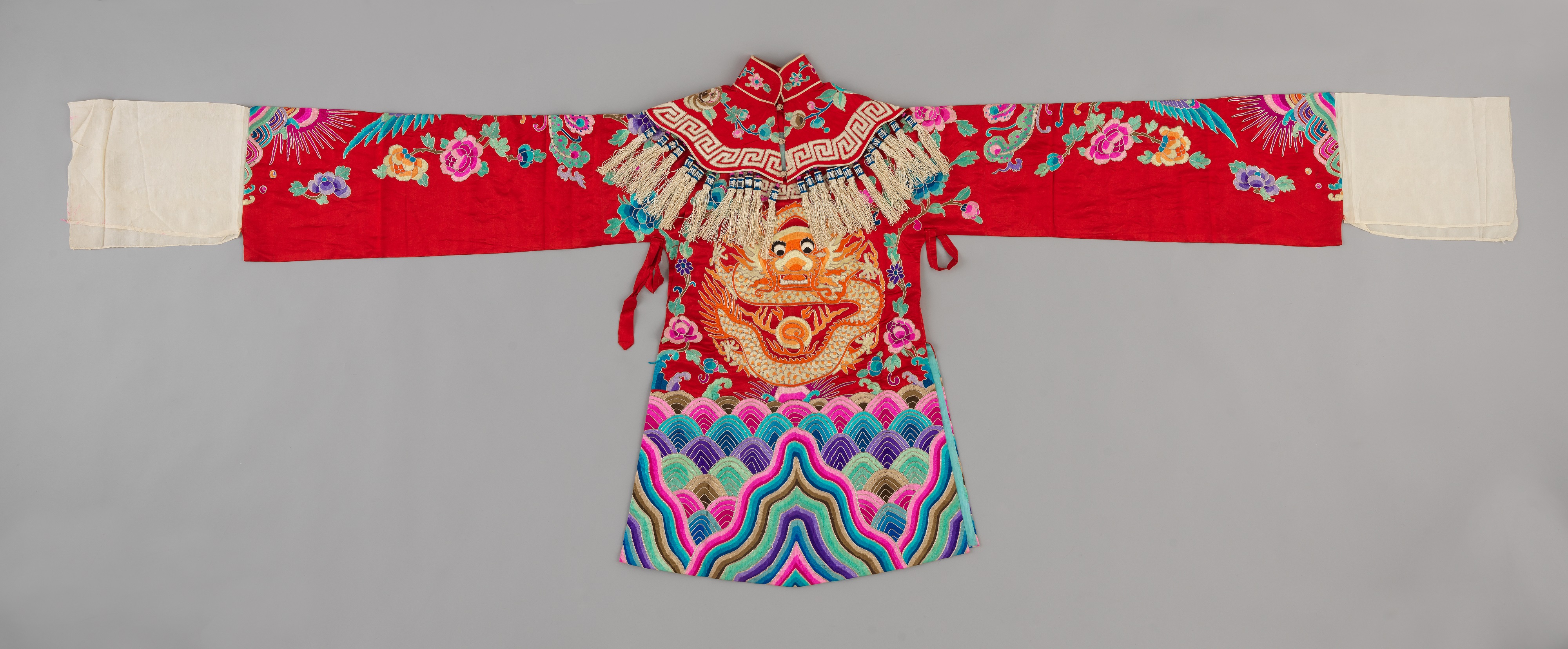 Red woman's python ceremonial rode embrioidered with dragon